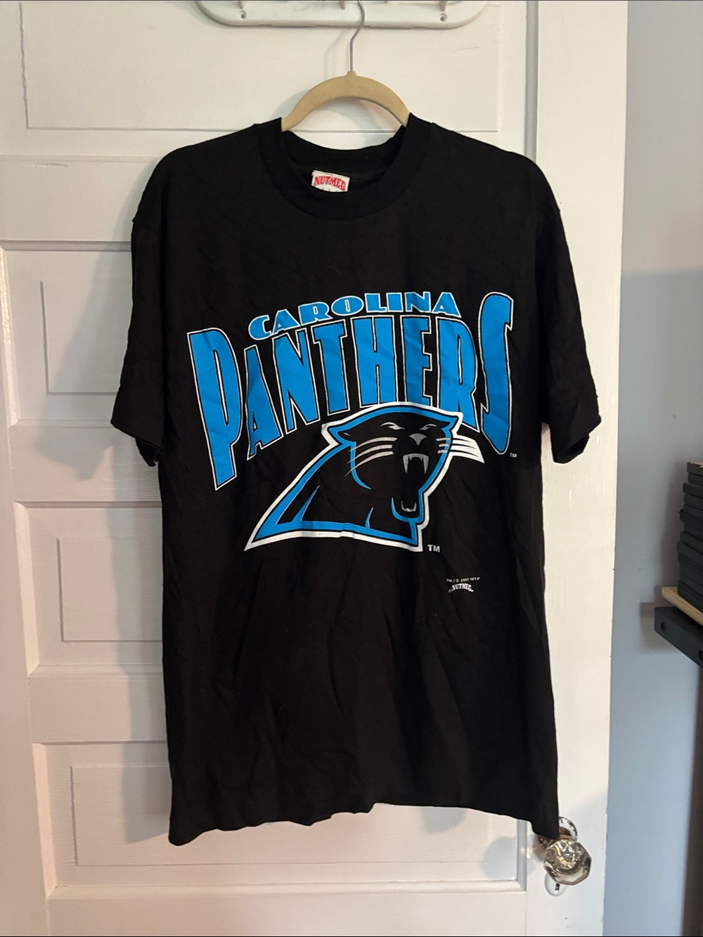 NWT 1993 Vintage Carolina Panthers Men's Black Graphic Tee
